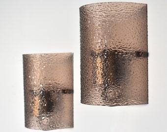 Mid Century Acrylic Wall Sconces made in Yugoslavia in the 70s / MCM Textured Plastic Wall Lamps / Vintage Lighting