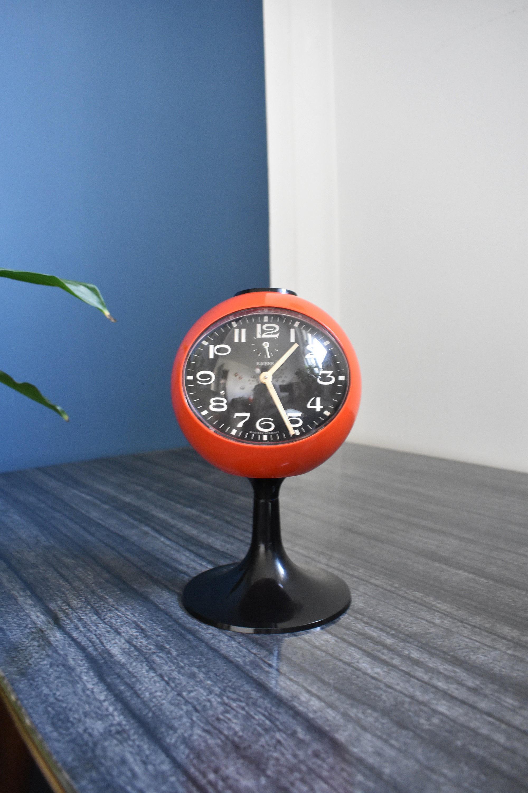 Clocks 70s Green Color Bedside Clock Vintage BLESSING Alarm Clock Made