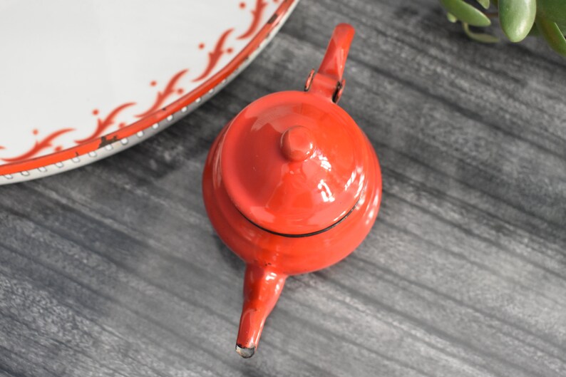 Vintage Enamel Teapot Made in Yugoslavia by Emo Celje / Small Etsy