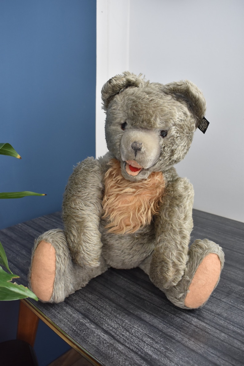 Vintage AUSTRIAN Teddy Bear by SAF / Antique Straw Stuffed - Etsy