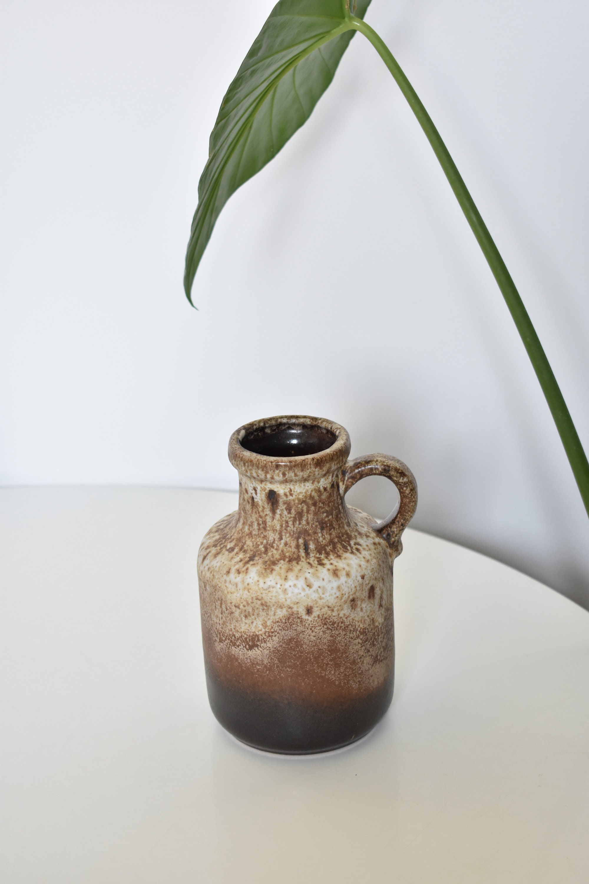 Scheurich Fat Lava 花瓶 414-16: ヴィンテージ 西ドイツ ブラウン