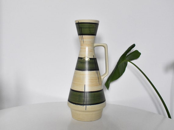 Vintage Bay Keramik Pitcher: West German Mid-century Ceramic Vase