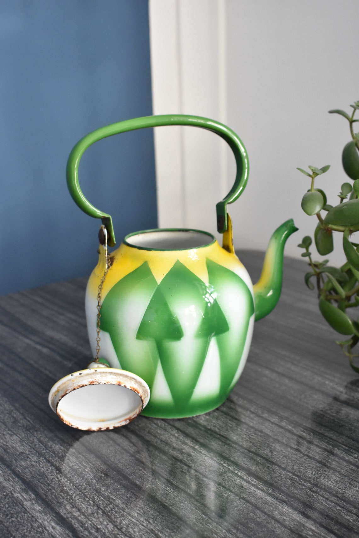 Vintage Enamel Teapot Made in Yugoslavia by Emo Celje / Medium Etsy