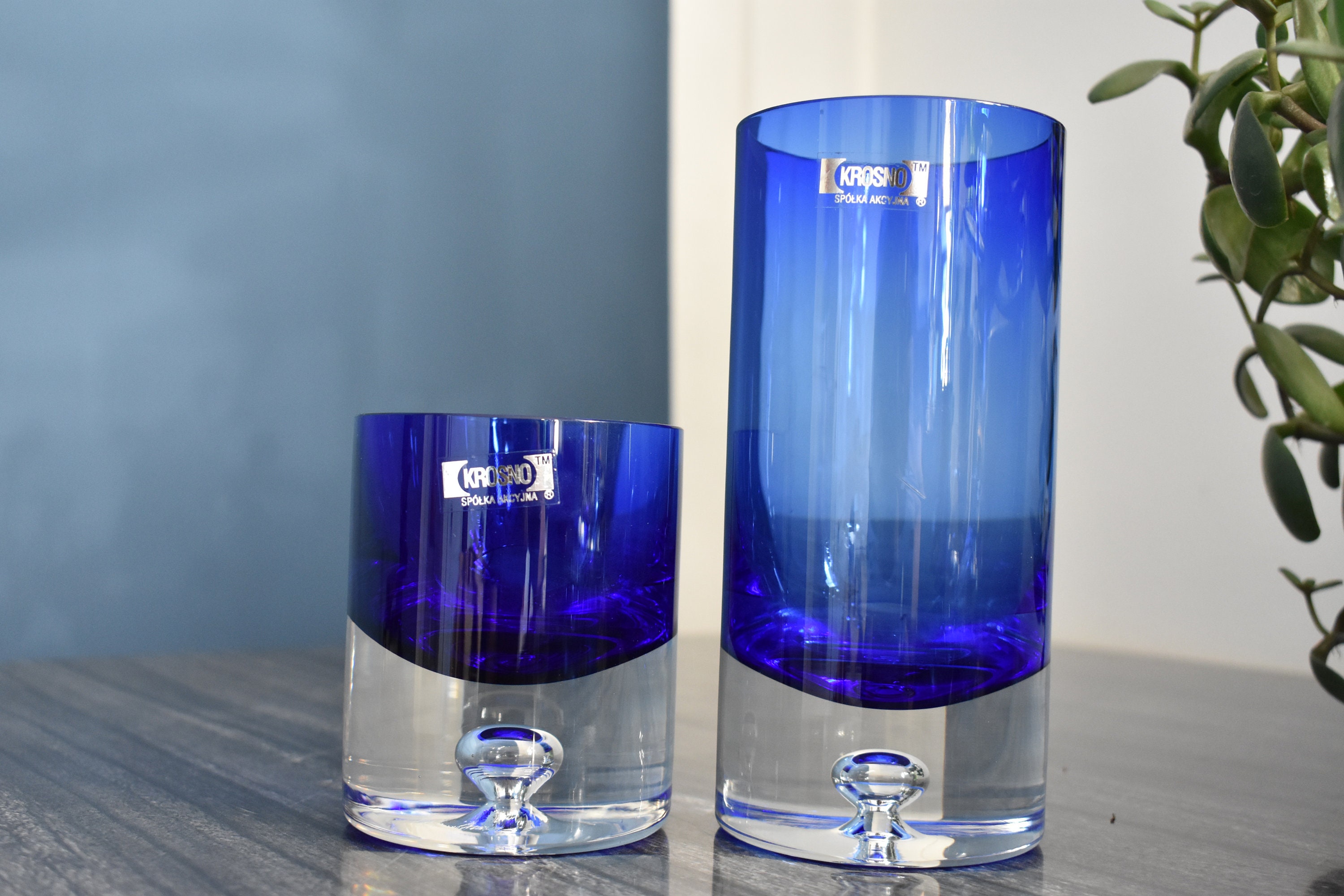 Two Vintage Krosno Candle Holders With Suspended Bubble / Etsy