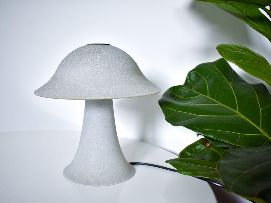Vintage Glass Mushroom Lamp by Peill & Putzler Made in Germany in the