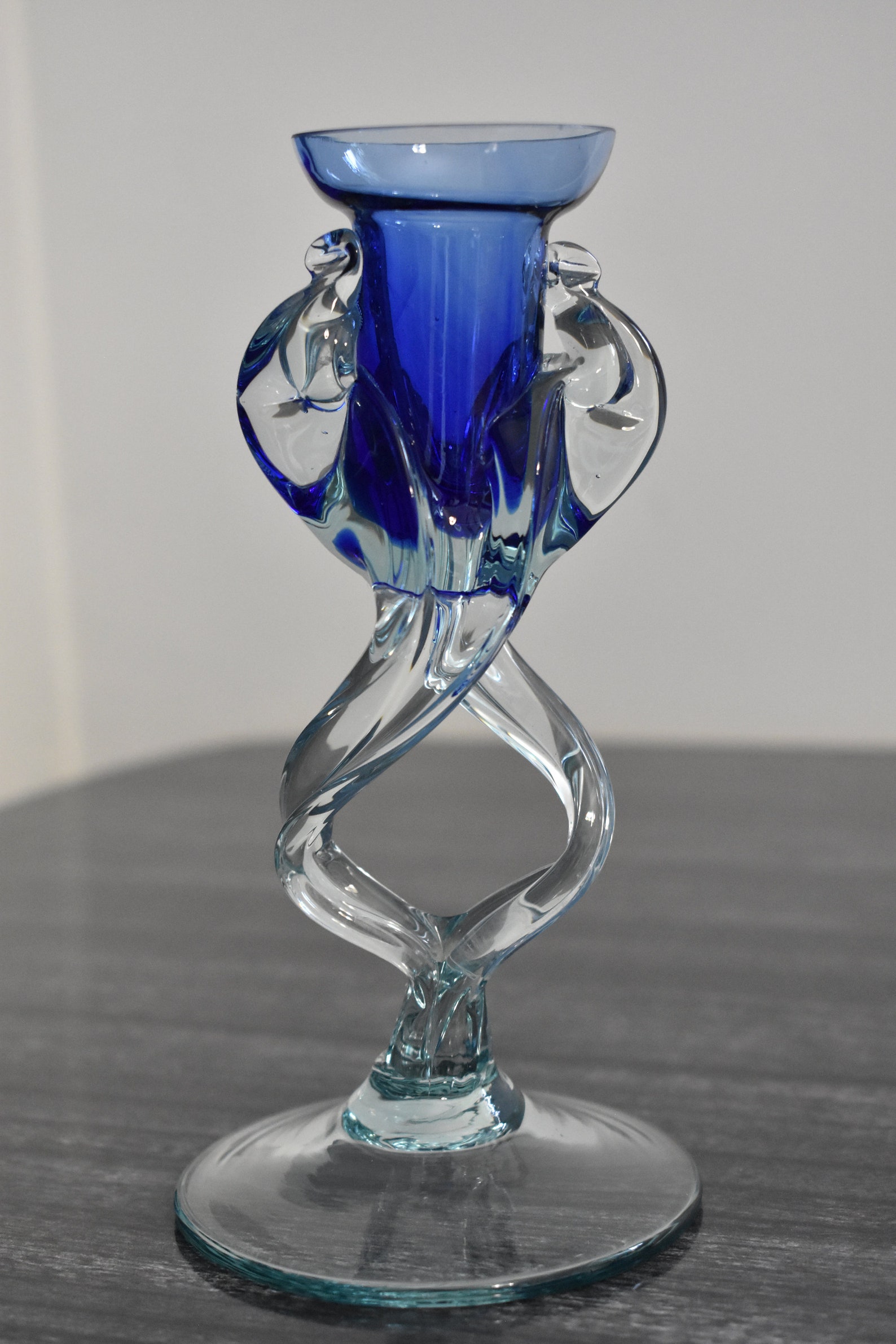 Set of Three Blown Glass Candle Holders / Jozefina Krosno / Etsy