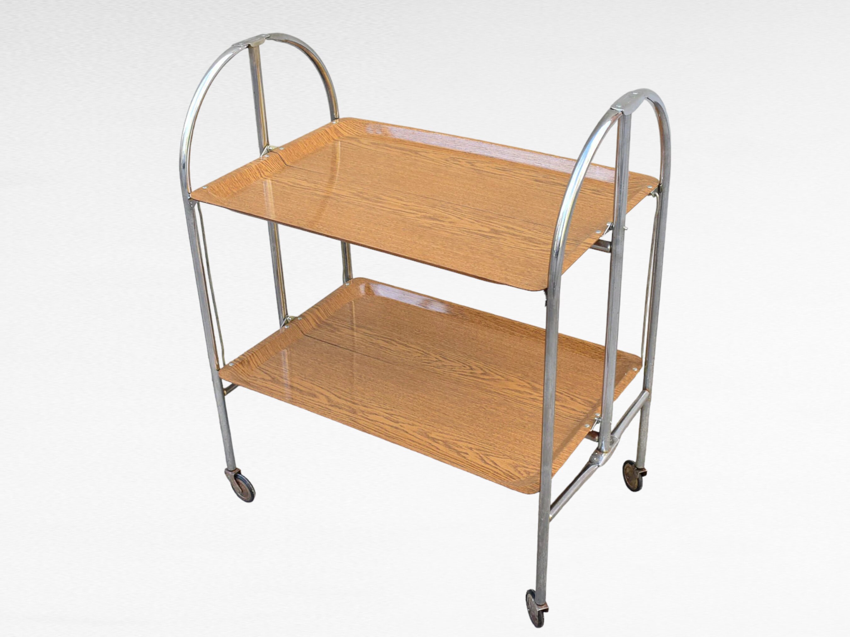 Mid Century Modern Folding Serving Trolley / Foldable Chromed Etsy UK