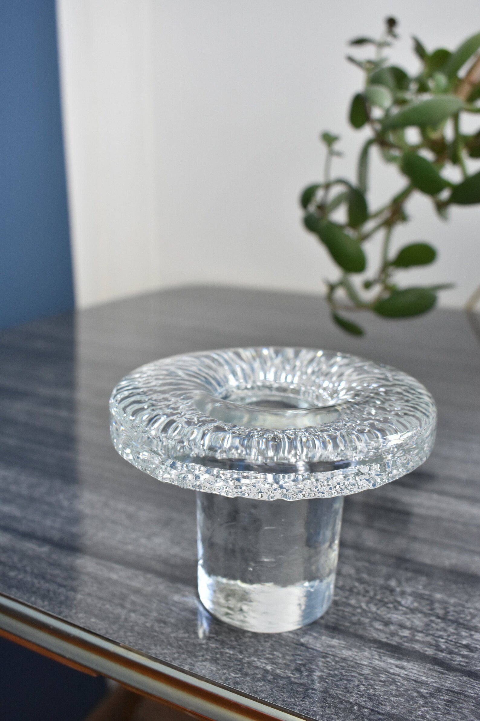 Vintage Scandinavian Style Glass Candle Holder / Pukeberg Etsy