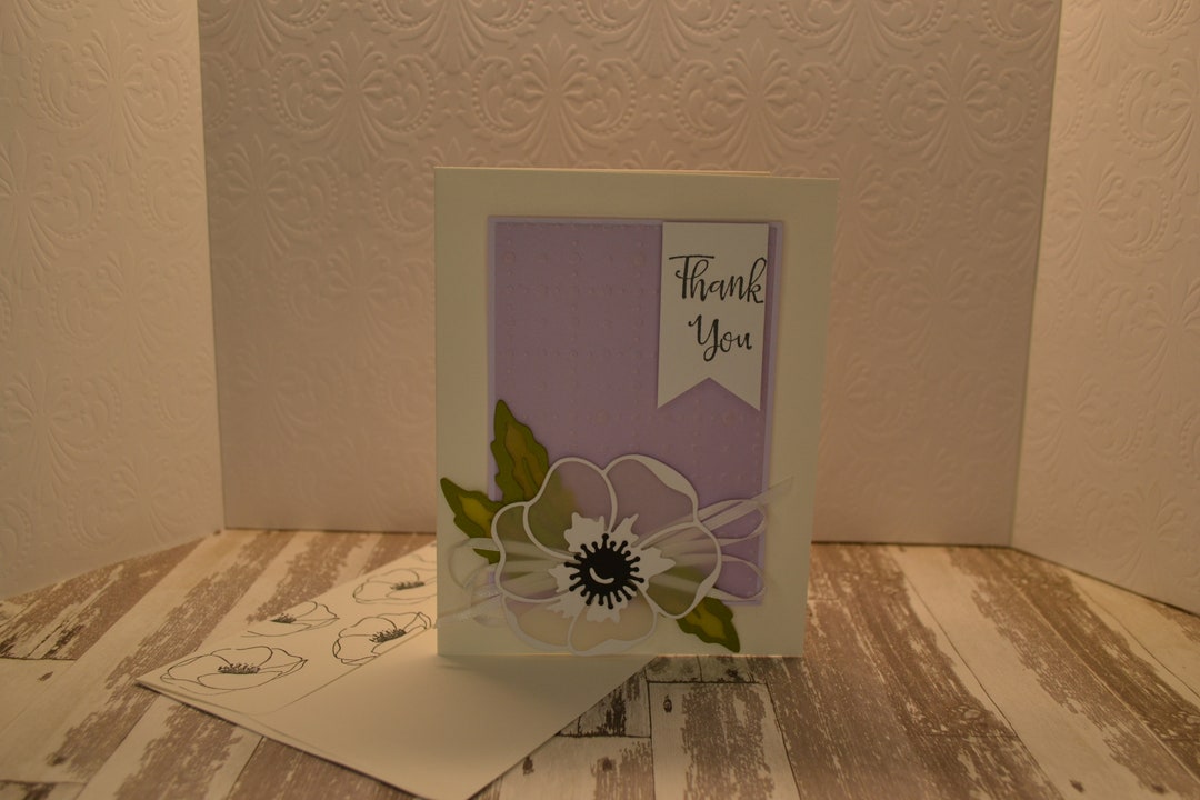 Thank You, Stampin up Painted Poppies Handmade Card - Etsy