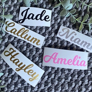 Personalised custom vinyl sticker decal label Name glass, water bottles, mugs, gift box, journal Scrapbooking toys canisters