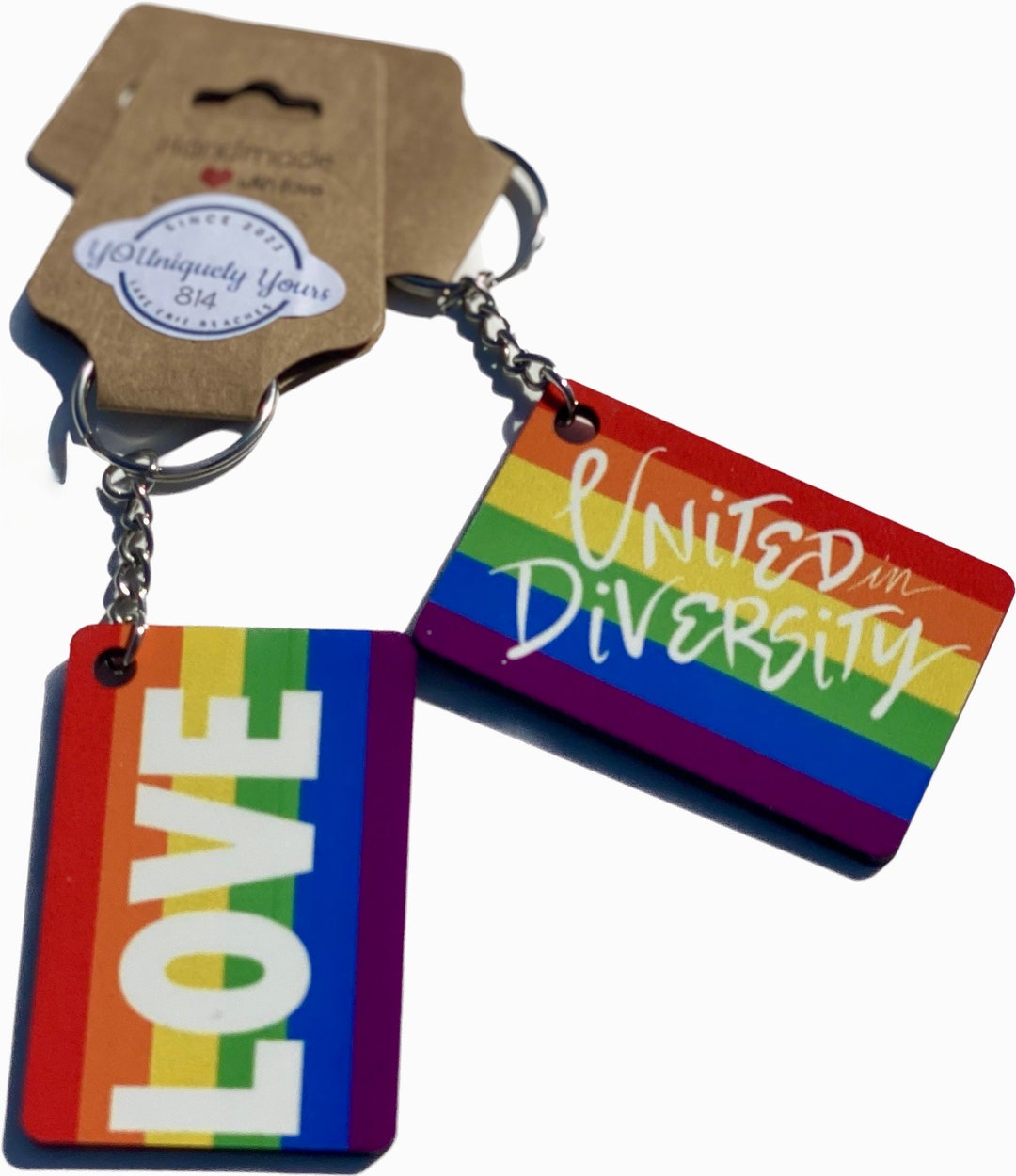 Pride Keychain Rainbow PRIDE LOVE DIVERSITY Gift Etsy
