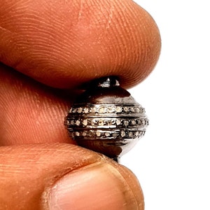 Diamond Spacer Beads, 925 Sterling Silver Ball Beads, Pave Diamond Spacer Beads Ball, Jewelry Connector Beads, Silver Ball Beads Findings.