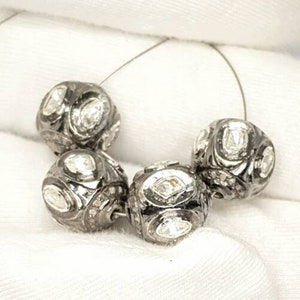 1Pc Diamond Polki Beads 925 Sterling Silver Polki Diamond Beads for Jewelry Making, Silver Beads For Necklace/ Bracelet/And Many Others.