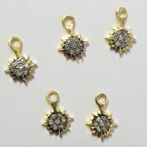Pave Diamond Sun Minimalist Pendant For Women In 925 Sterling Silver Dainty Necklace.