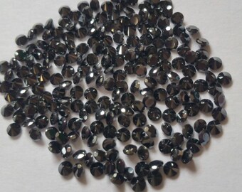 Natürlicher schwarzer Spinell Edelstein: 2 mm Rundschliff, August Geburtsstein
