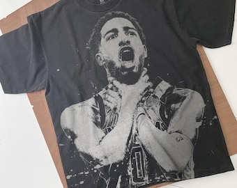 Tyrese Haliburton Handmade Bleached T-Shirt: Faded Black Cotton Unisex Tee