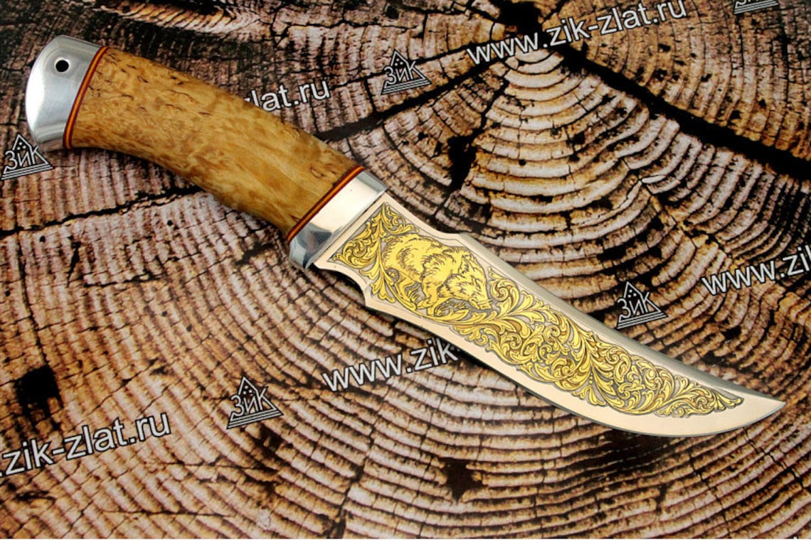 Knife. Wild boar. Hunting knife. luxury collectible gift for Etsy