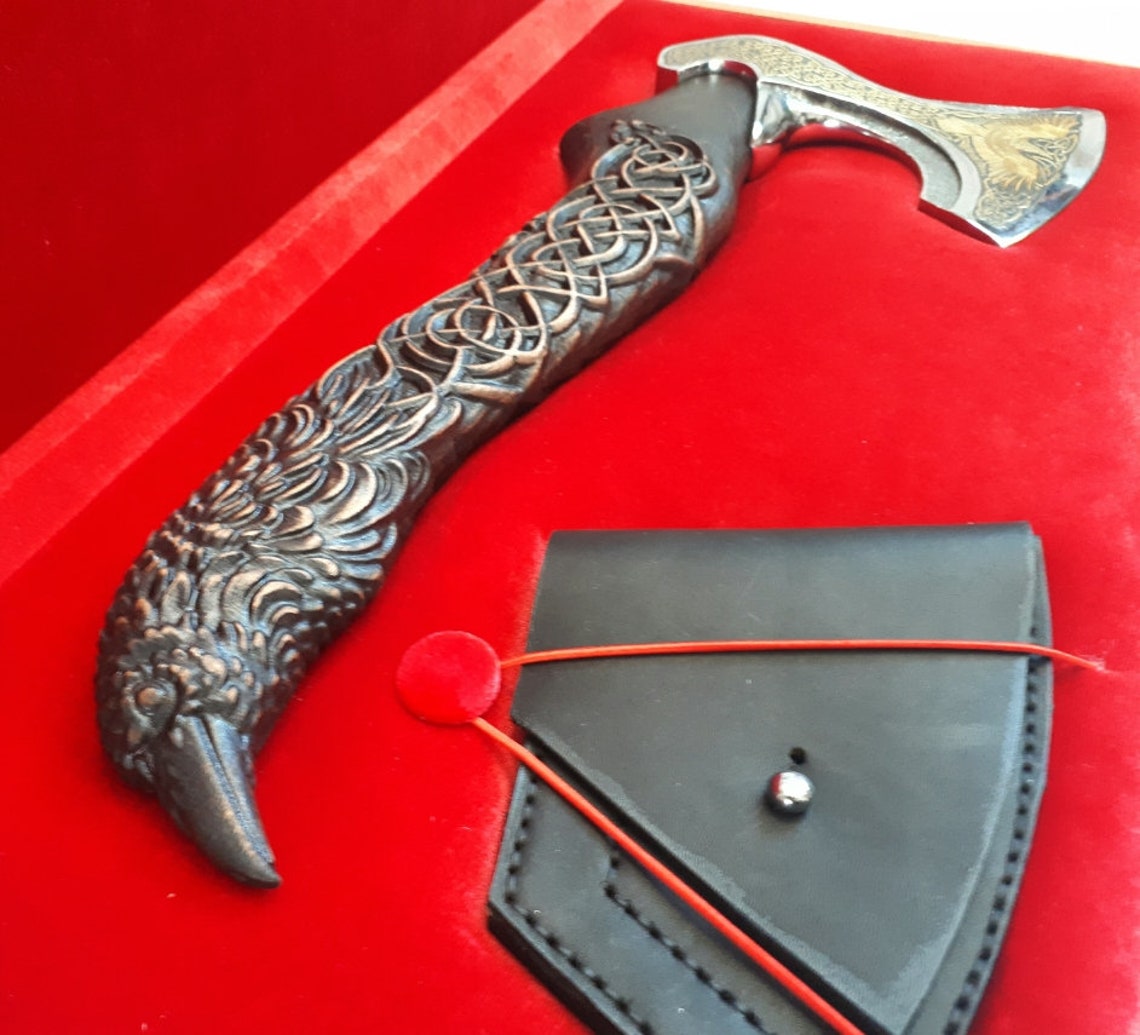 Odin's Raven. A gift axe. Norse mythology. the legendary Etsy