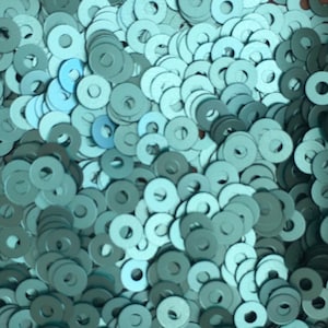 Pile of 3mm circle sequins in matte aqua colour