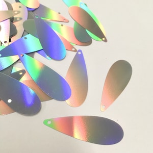20% RECYCELT PET SEQUINS | 12*35mm Tropfen | 5 Gramm | 75+ Pailletten