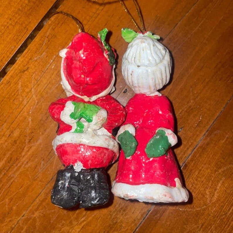 Vintage Santa and Mrs Claus Kissing Christmas Tree Ornaments - Etsy