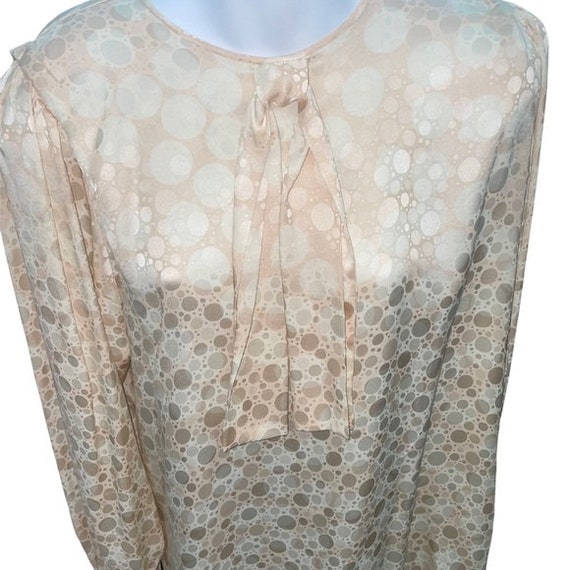 Vintage Silk Blouse with Puffy Shoulders