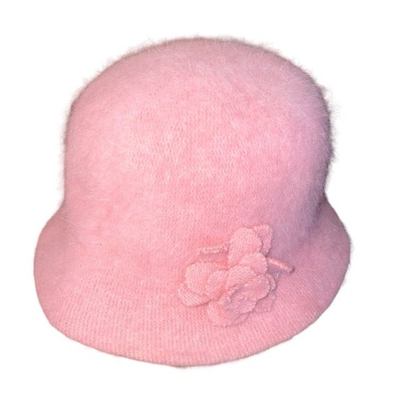 Pink Angora Blend Soft Furry Bucket Hat