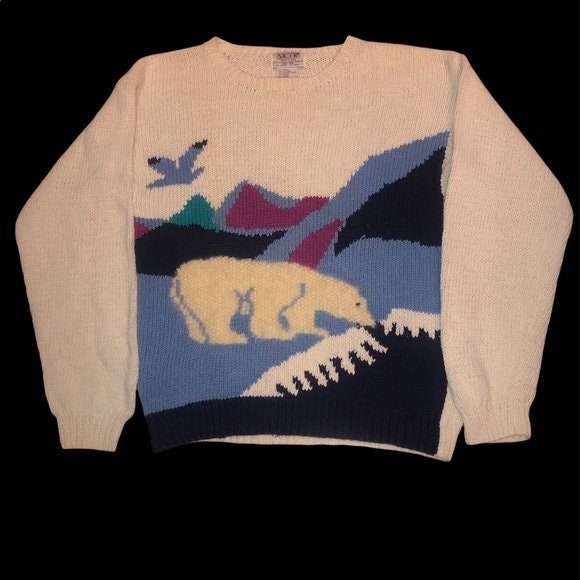 Polar Bear Sweater - Etsy