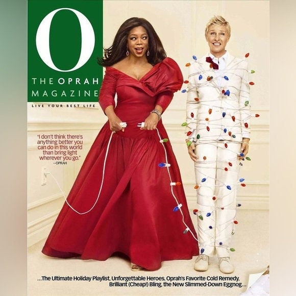 O Magazine Ellen Degeneres & Oprah Winfrey Christmas Holiday Etsy