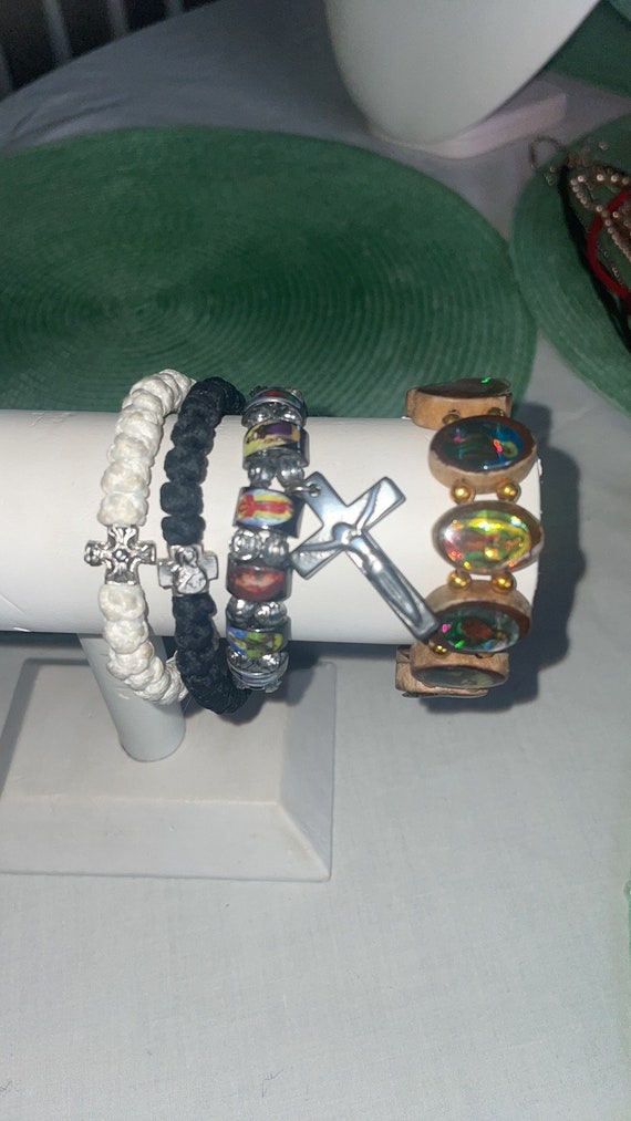 Religious Bracelets Set of 4 Beaded Bracelets