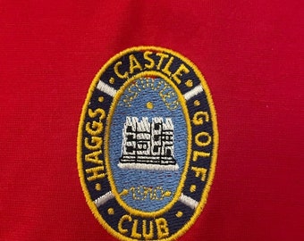 Vintage Lyle & Scott Haggs Castle Golf Shirt mit rotem Kragen