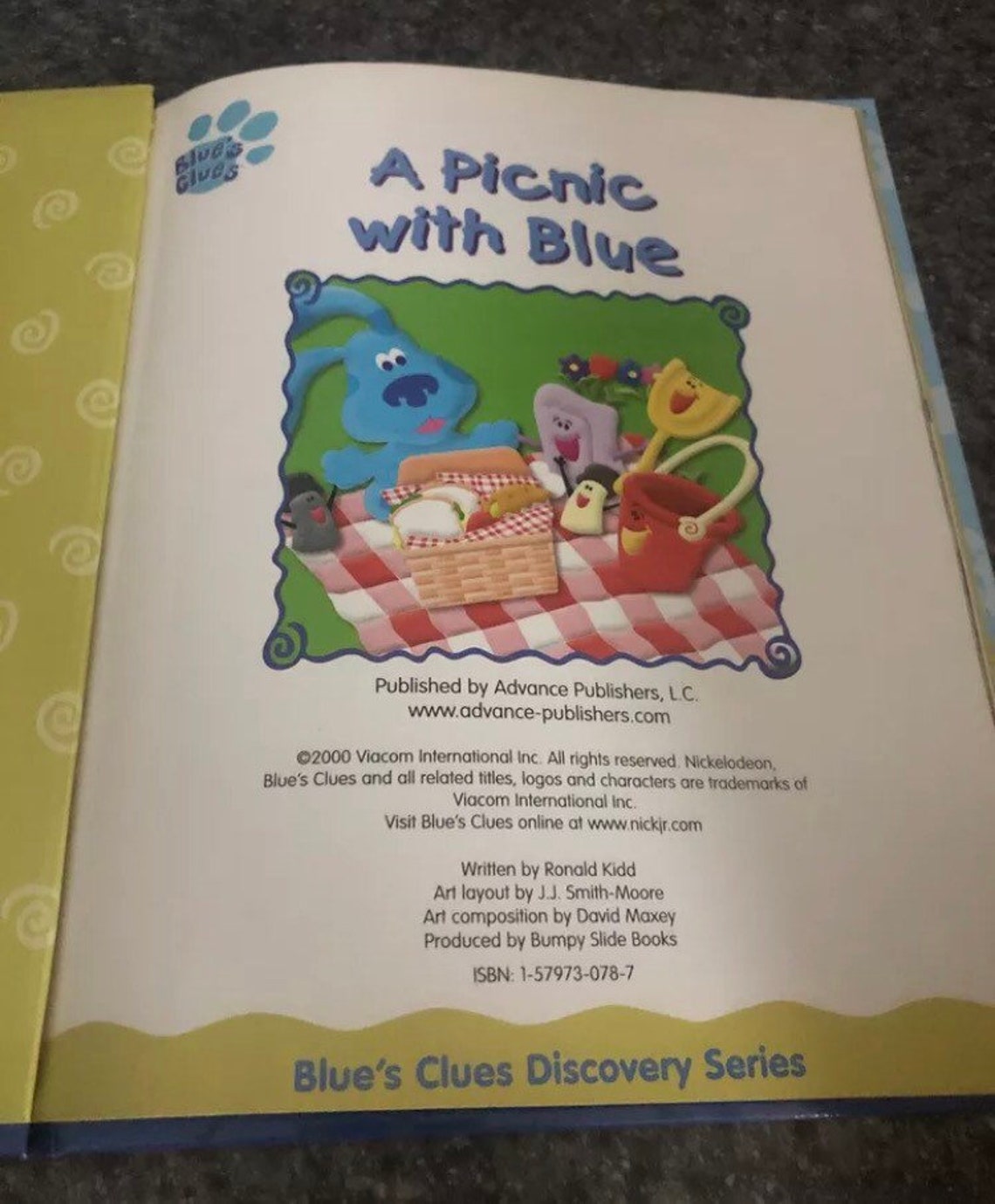 Blues Clues Hardcover Book A Picnic With Blue Featuring Steve Etsy UK