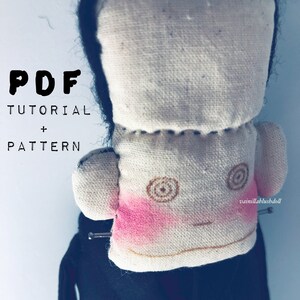 Frankenstein doll, PDF Tutorial + Pattern - PDF in English -