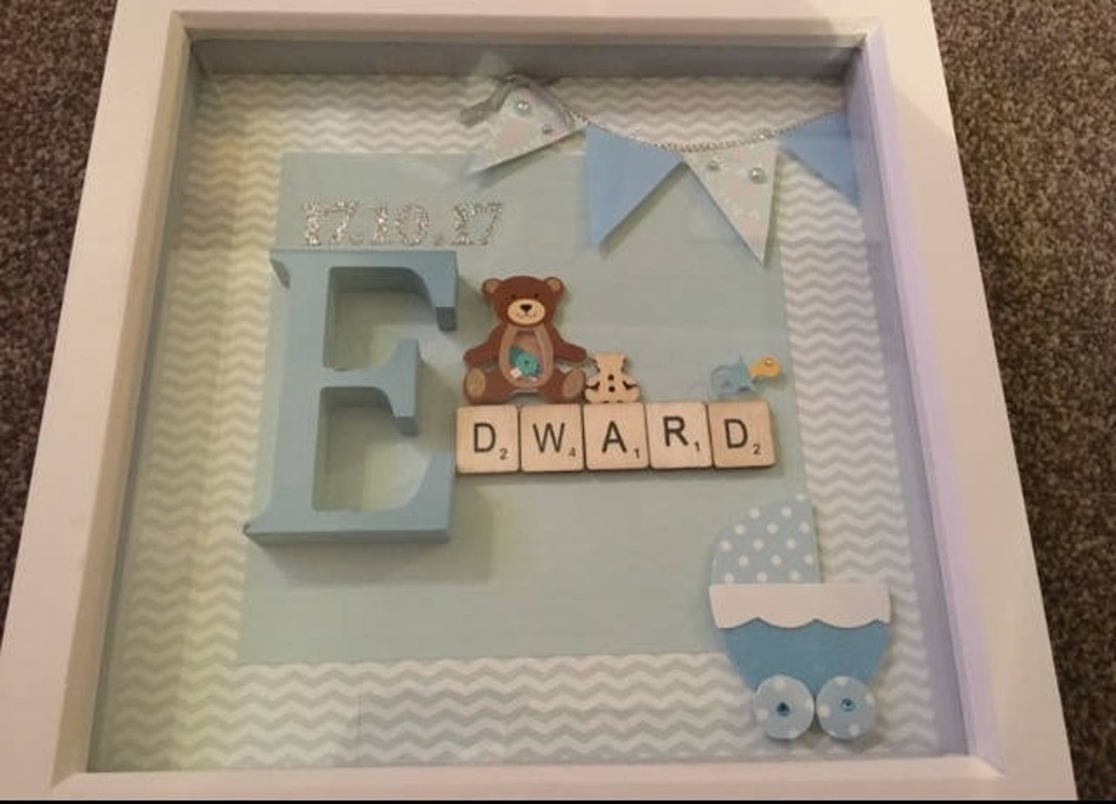 Personalised Baby Boy Box Frame New Baby Gift Baby Boy Etsy UK