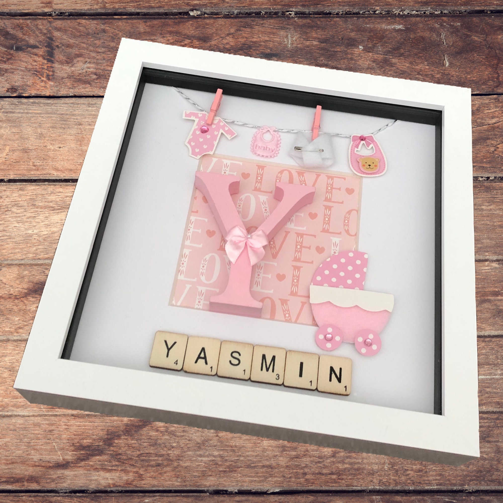 Personalised Baby Girl Box Frame New Baby Gift Baby Girl Etsy UK