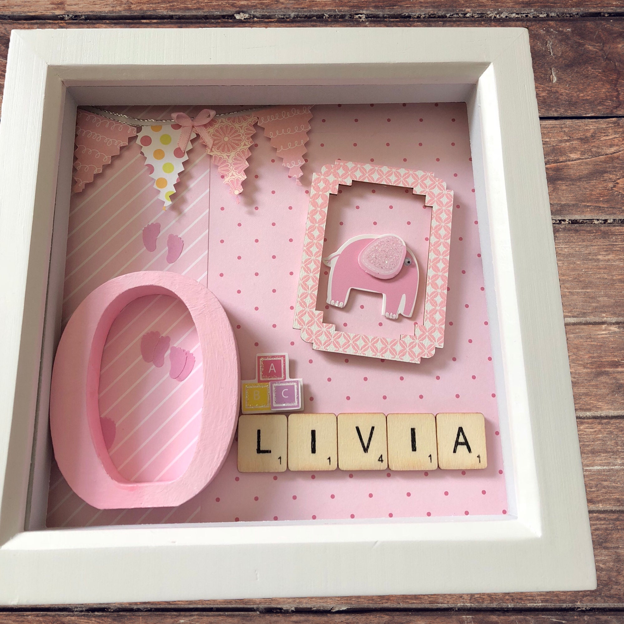 Baby Girl Treasured Memories Box Frame New Baby Gift Baby Etsy UK