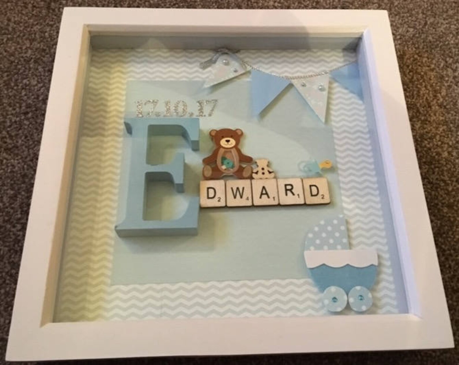 Personalised Baby Boy Box Frame New Baby Gift Baby Boy Etsy UK