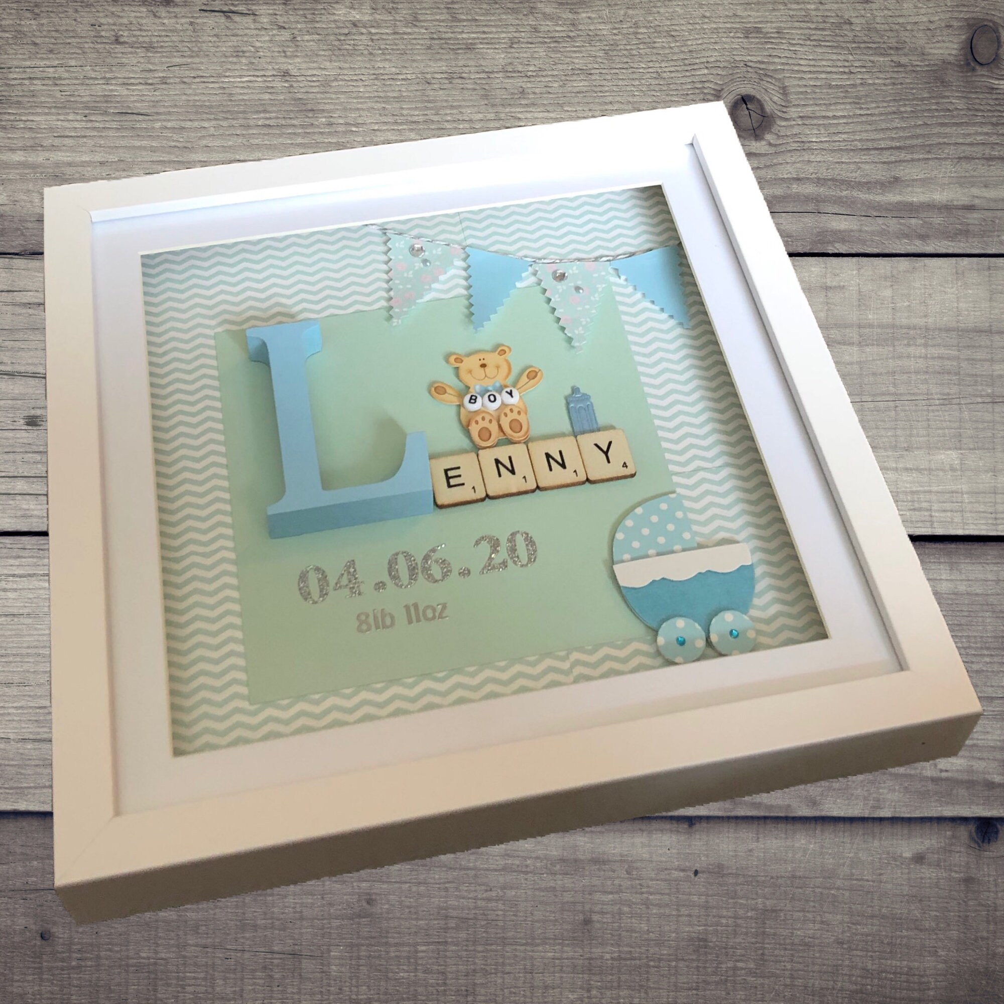 Personalised Baby Boy Box Frame New Baby Gift Baby Boy Etsy UK