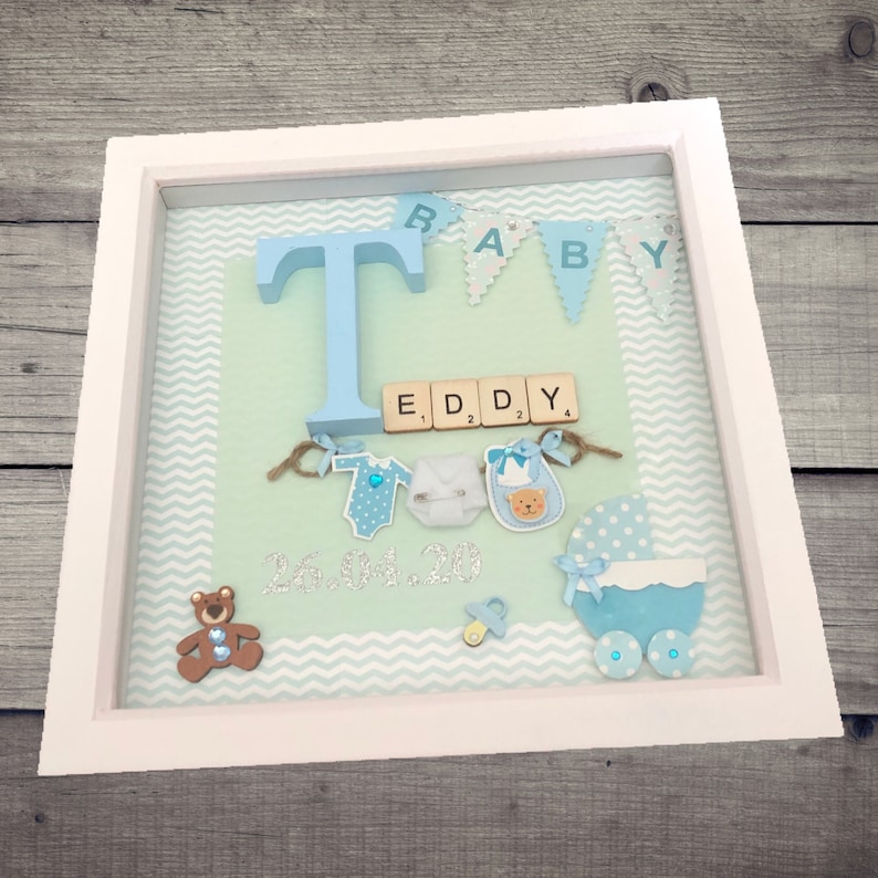 Personalised Baby Boy Box Frame New Baby Gift Baby Boy Etsy UK