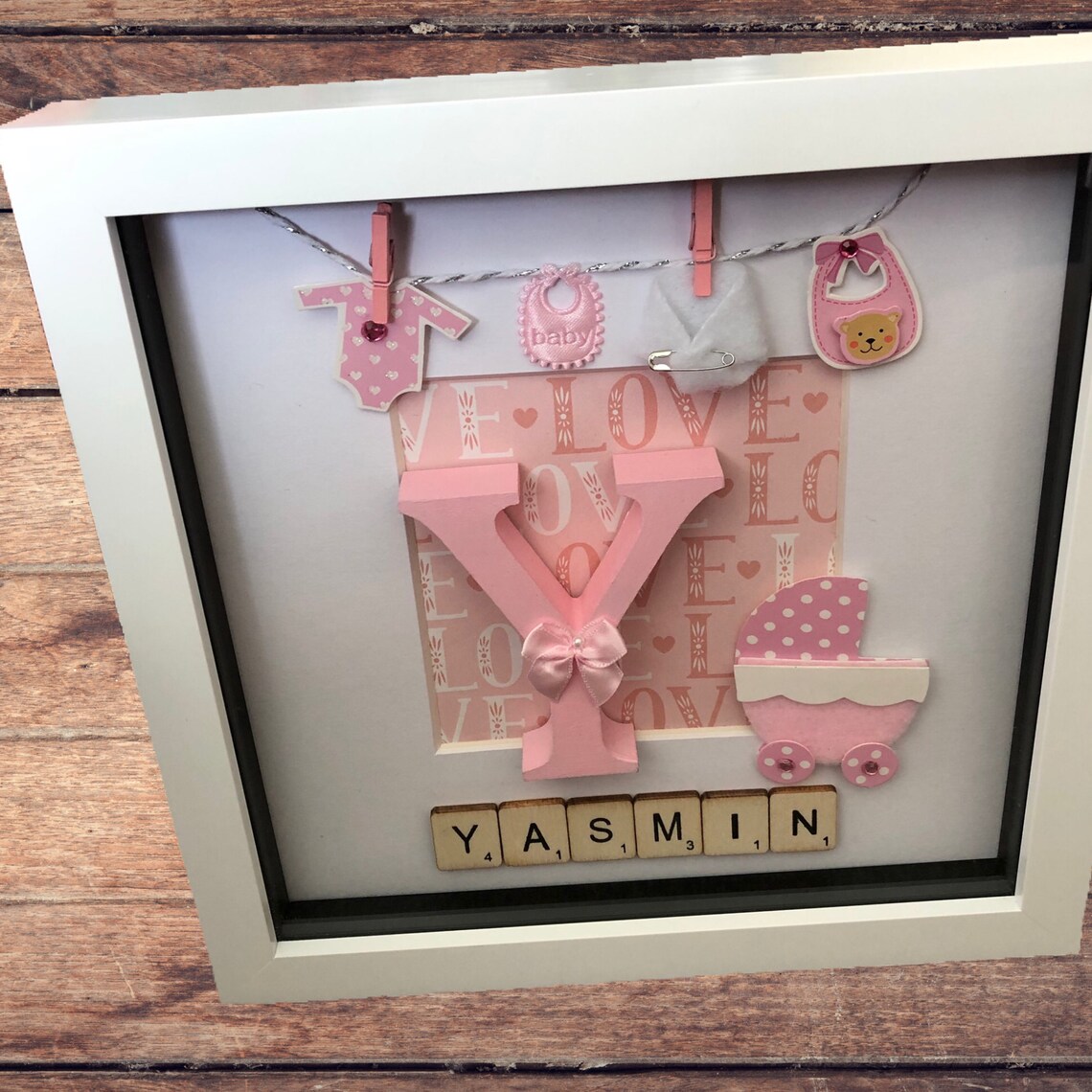 Personalised Baby Girl Box Frame New Baby Gift Baby Girl Etsy UK