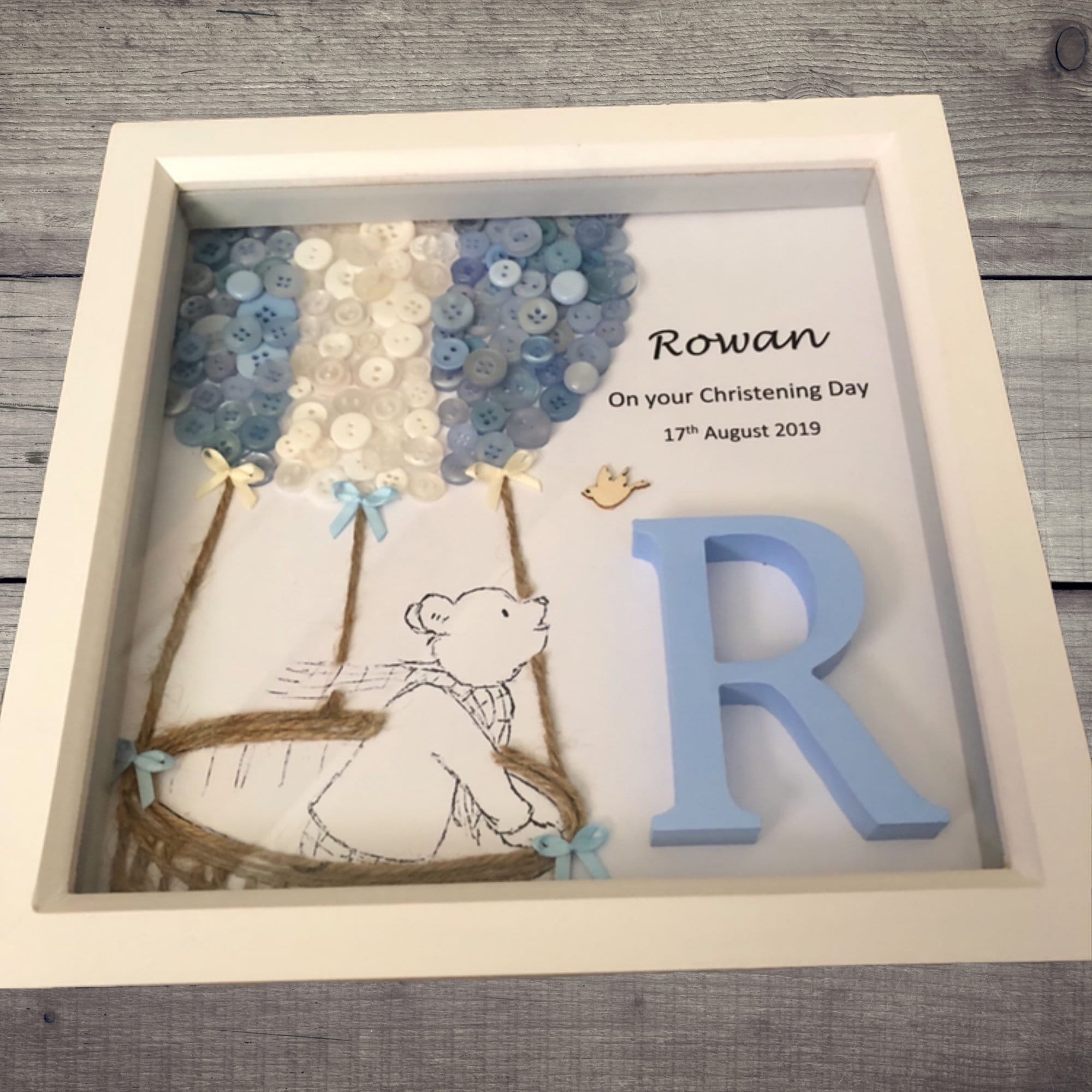 Illustrated Baby Boy Christening Box Frame Christening Gift Etsy