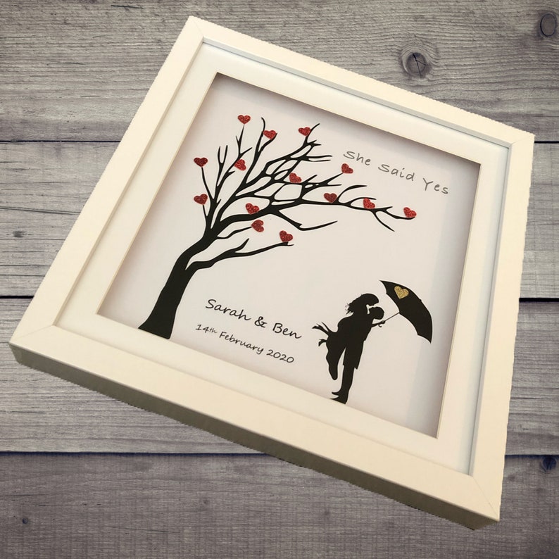 Personalised Engagement Box Frame Engagement Gift / Present Etsy