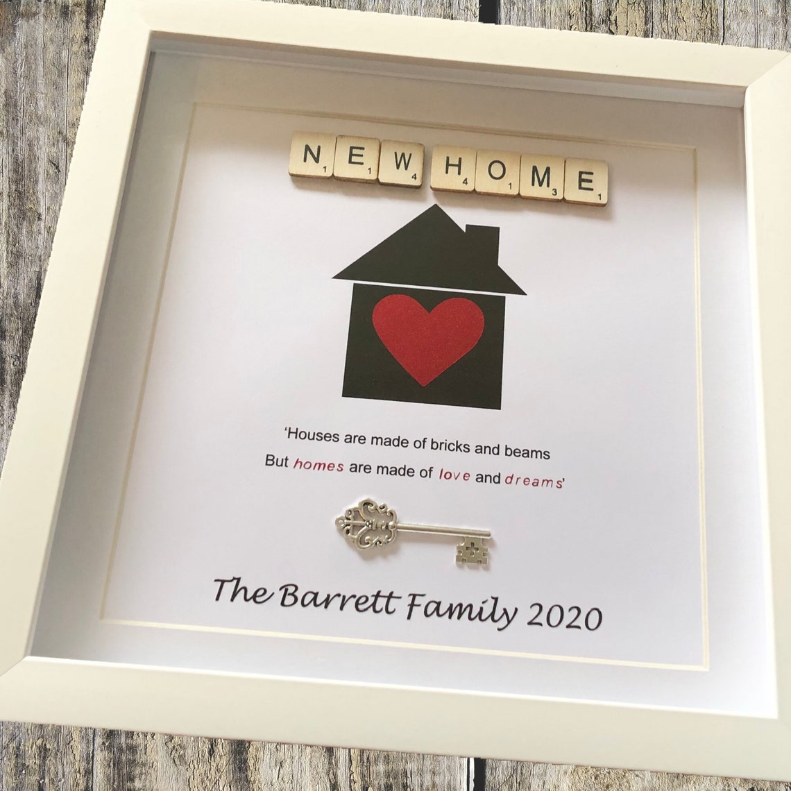 Personalised New Home Box Frame Housewarming Gift New Home