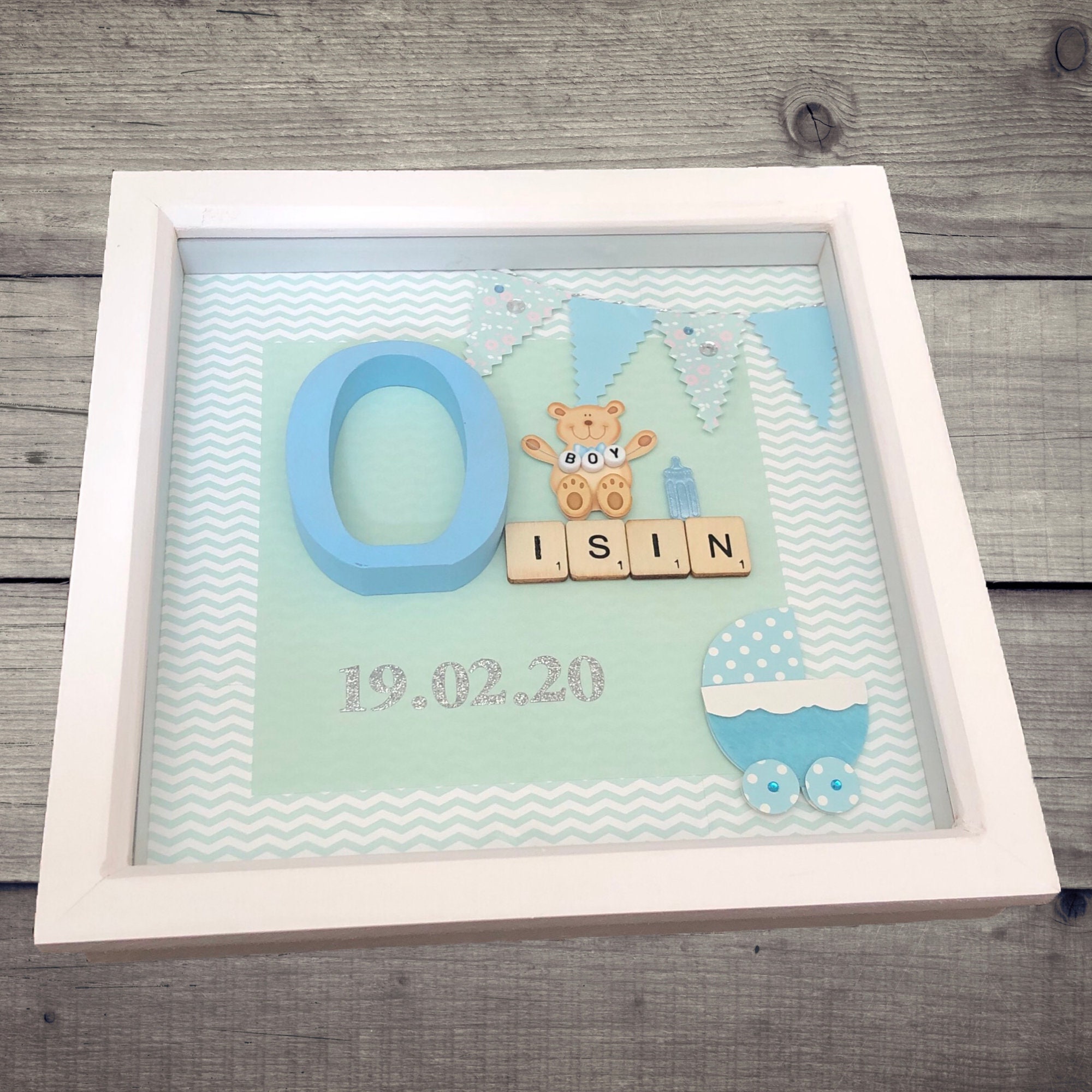 Personalised Baby Boy Box Frame New Baby Gift Baby Boy Etsy UK