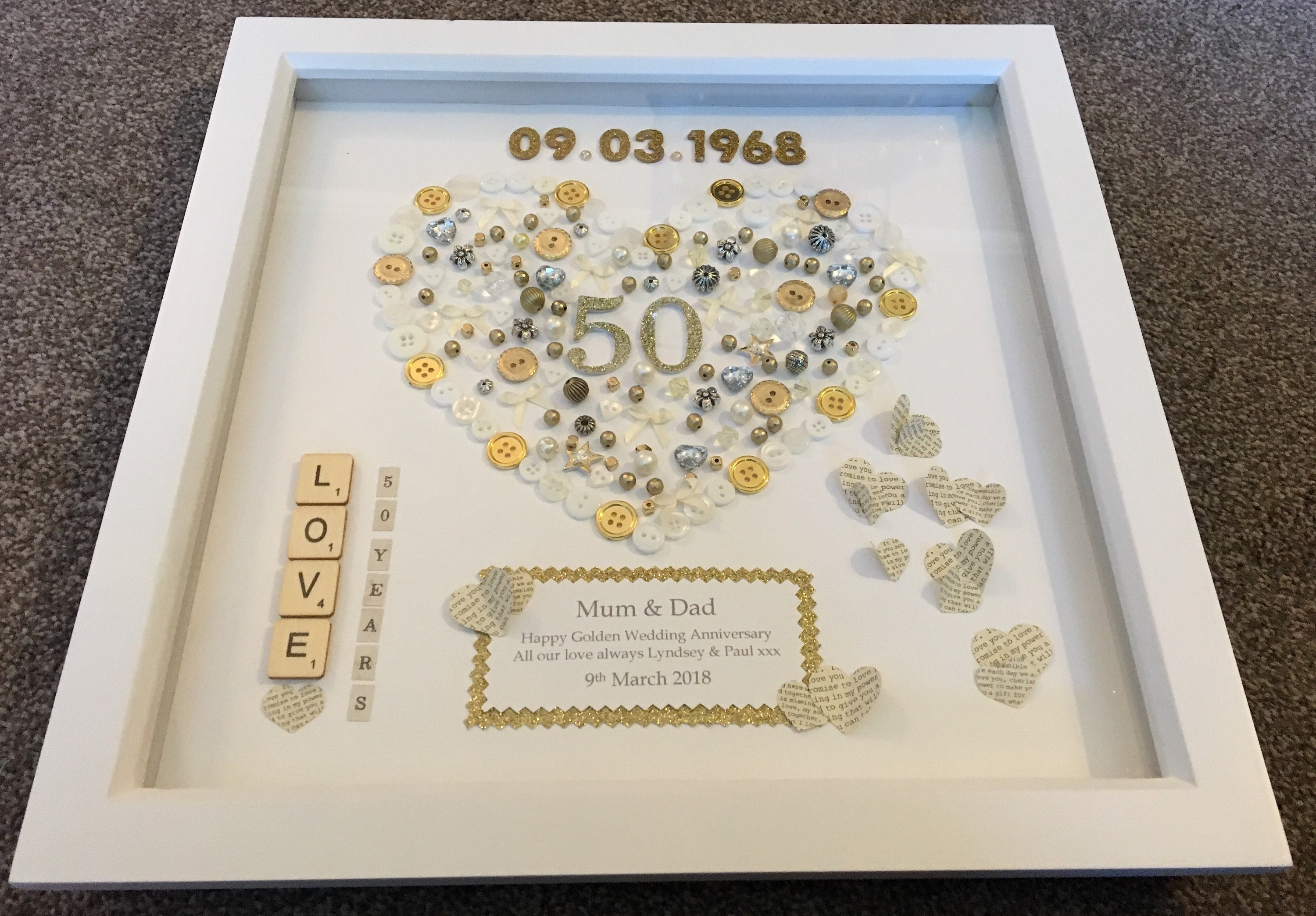 Frames 50th Wedding Anniversary Gifts PersonalizedGolden Anniversary