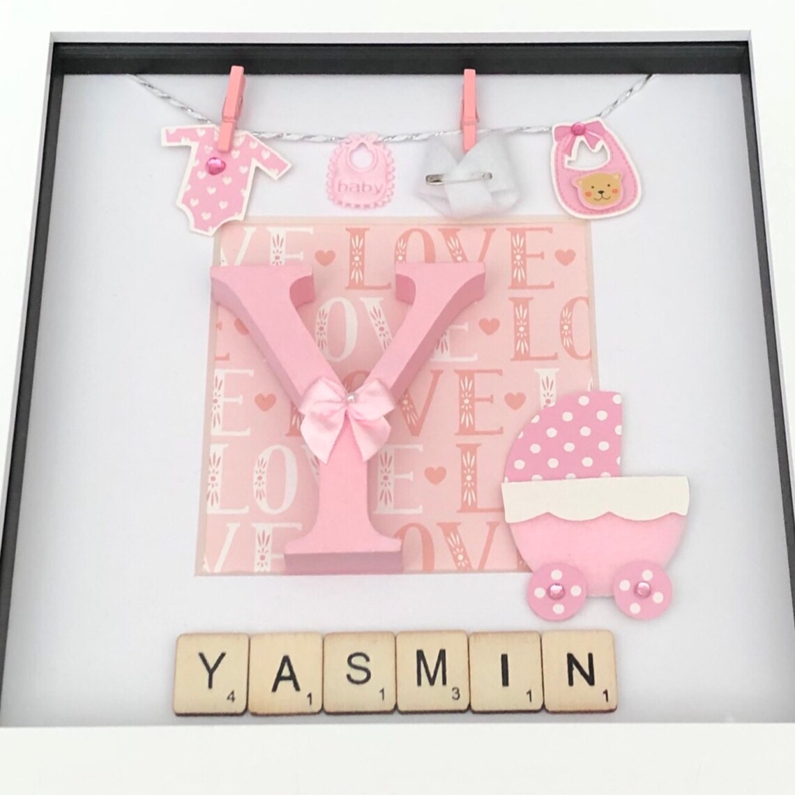 Personalised Baby Girl Box Frame New Baby Gift Baby Girl Etsy UK