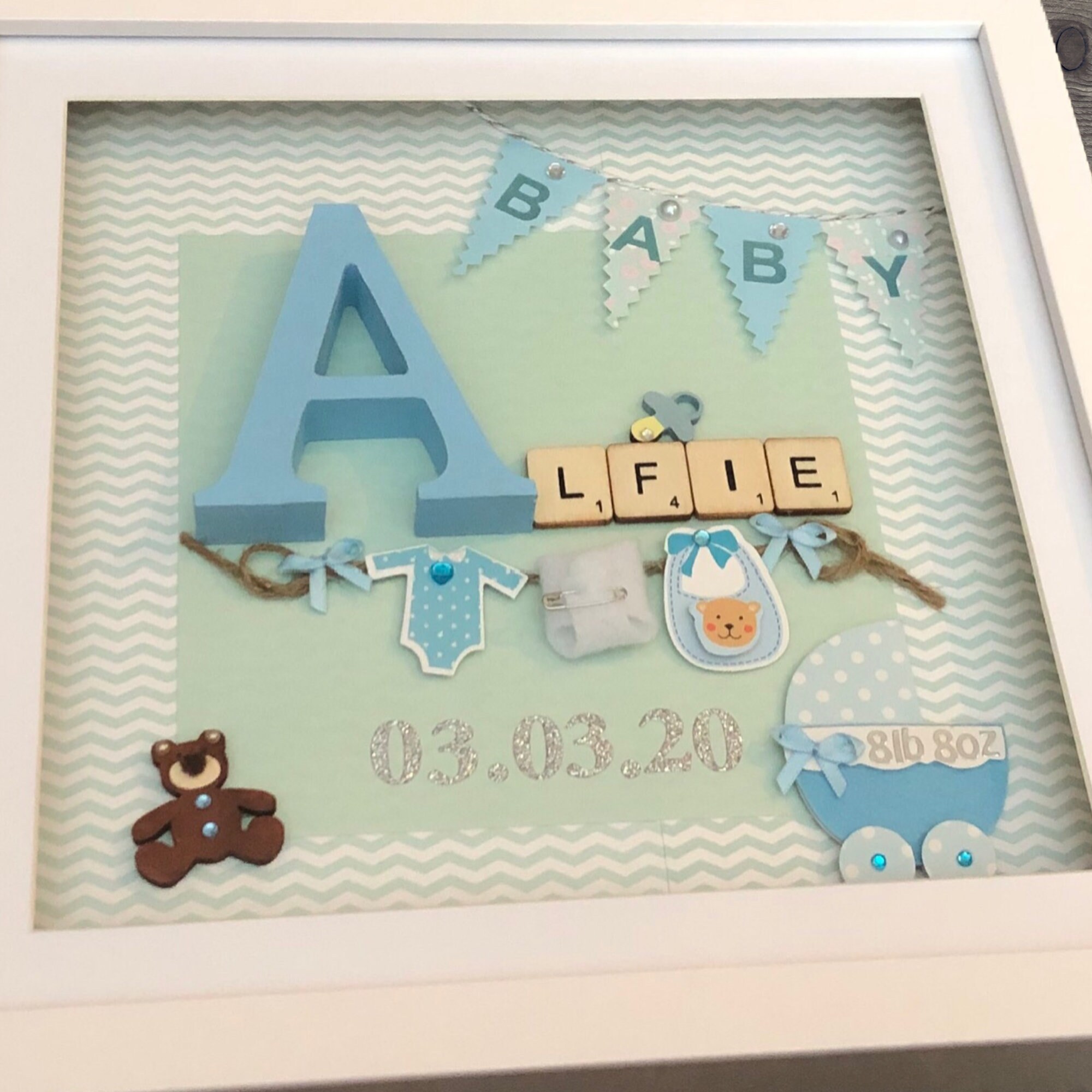 Personalised Baby Boy Box Frame New Baby Gift Baby Boy Etsy UK