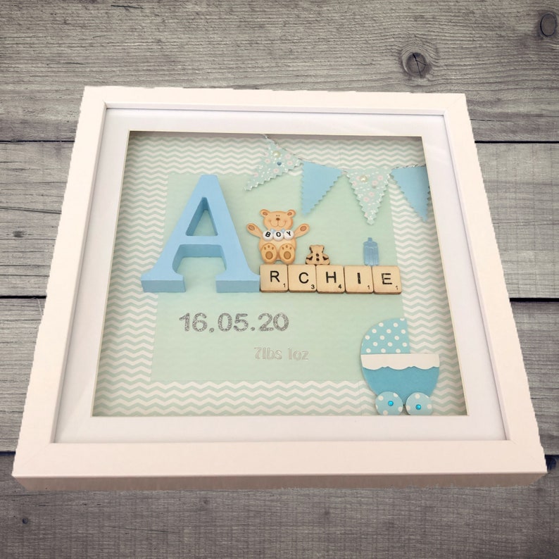 Personalised Baby Boy Box Frame New Baby Gift Baby Boy Etsy UK