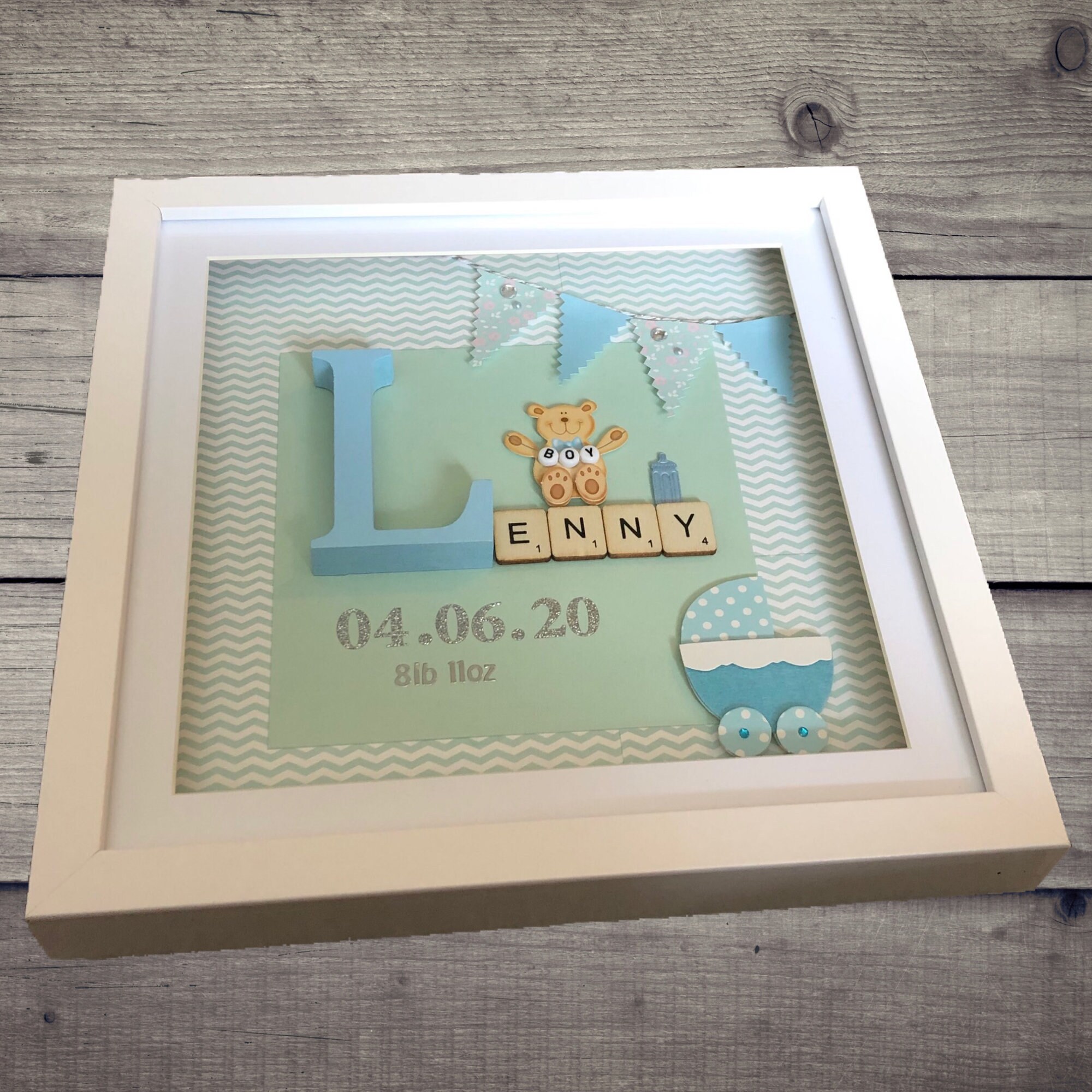 Personalised Baby Boy Box Frame New Baby Gift Baby Boy Etsy UK