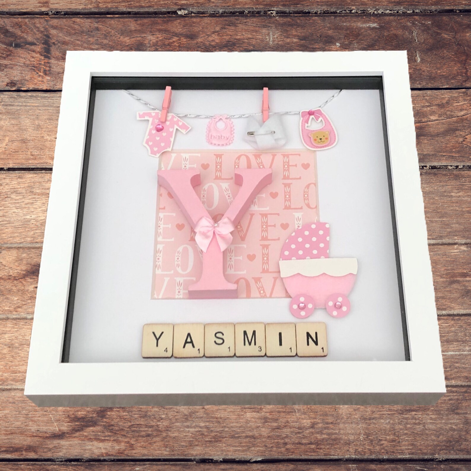 Personalised Baby Girl Box Frame New Baby Gift Baby Girl Etsy UK